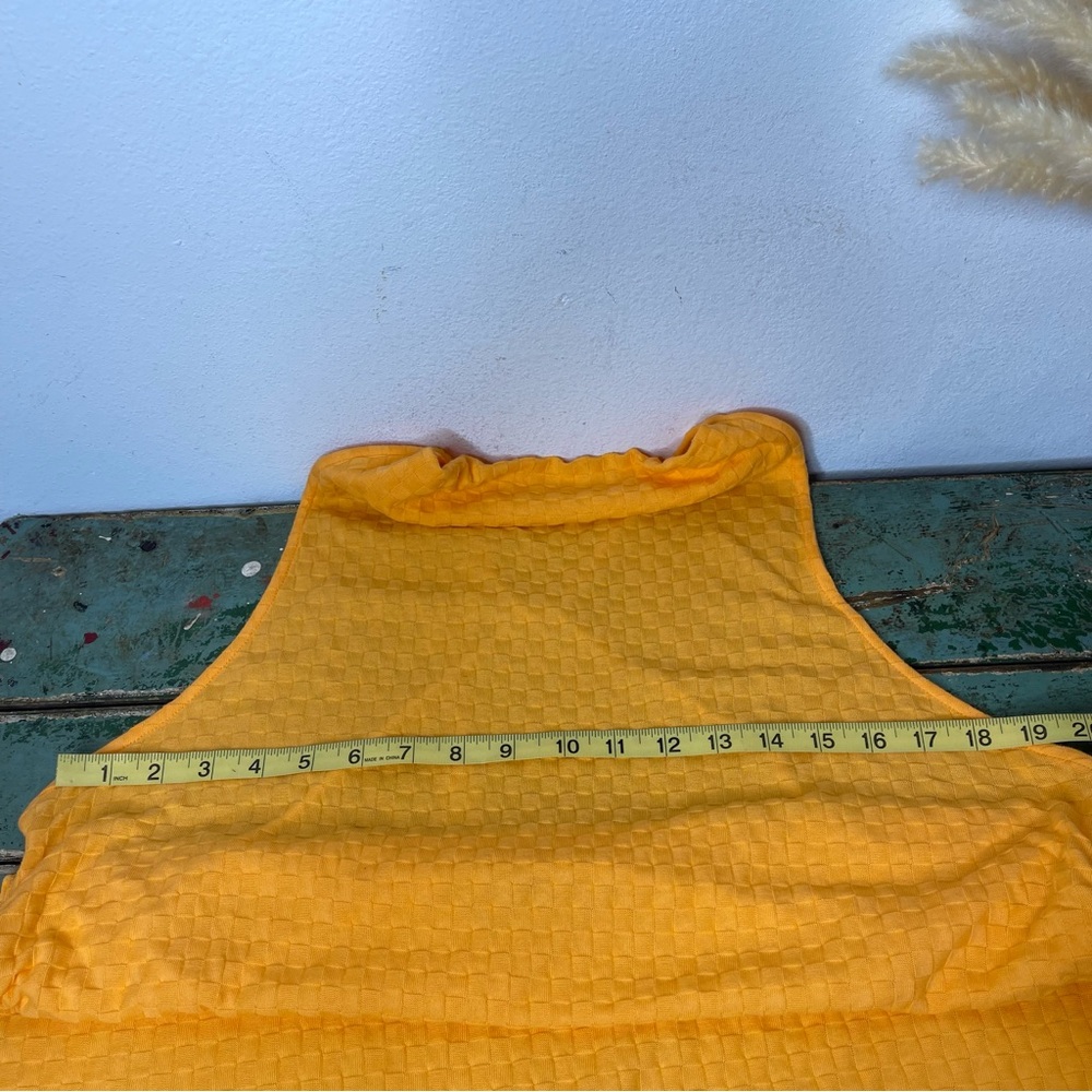 Free People BEACH Evelyn Halter Orange Square Textured
Open Back Dress XL Y2K 90 - Picture 15 of 16